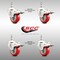 Service Caster 3 Inch 316SS Red Polyurethane Wheel Swivel 3/8 Inch Stem Caster Set Lock Brake SS316TSTTL20S314-PPUB-RED-381615-4 - alternate 4